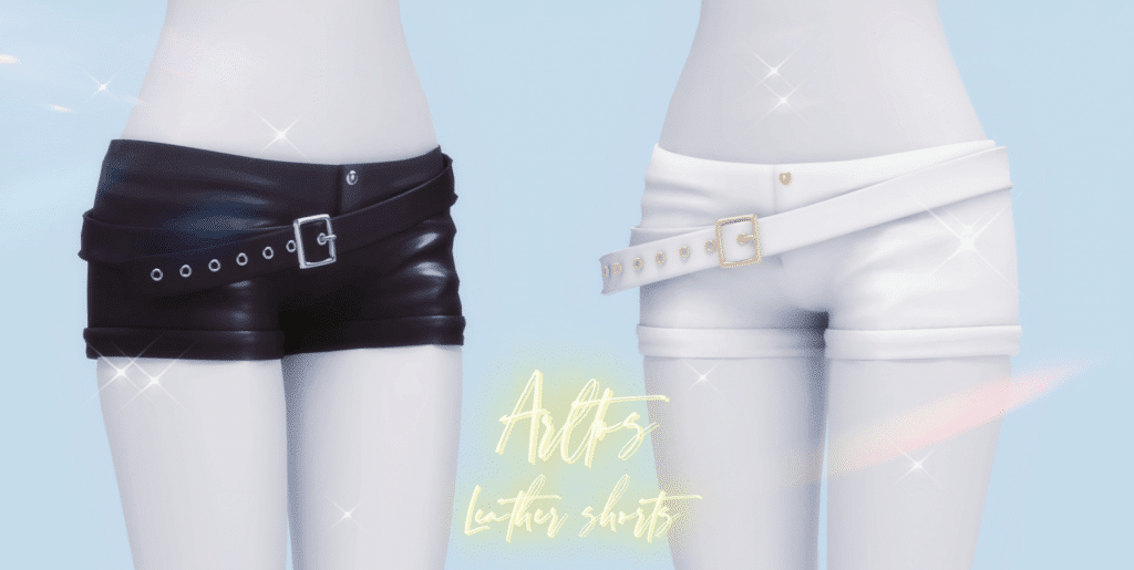Shiny Leather Shorts with Belt for Female [ALPHA]