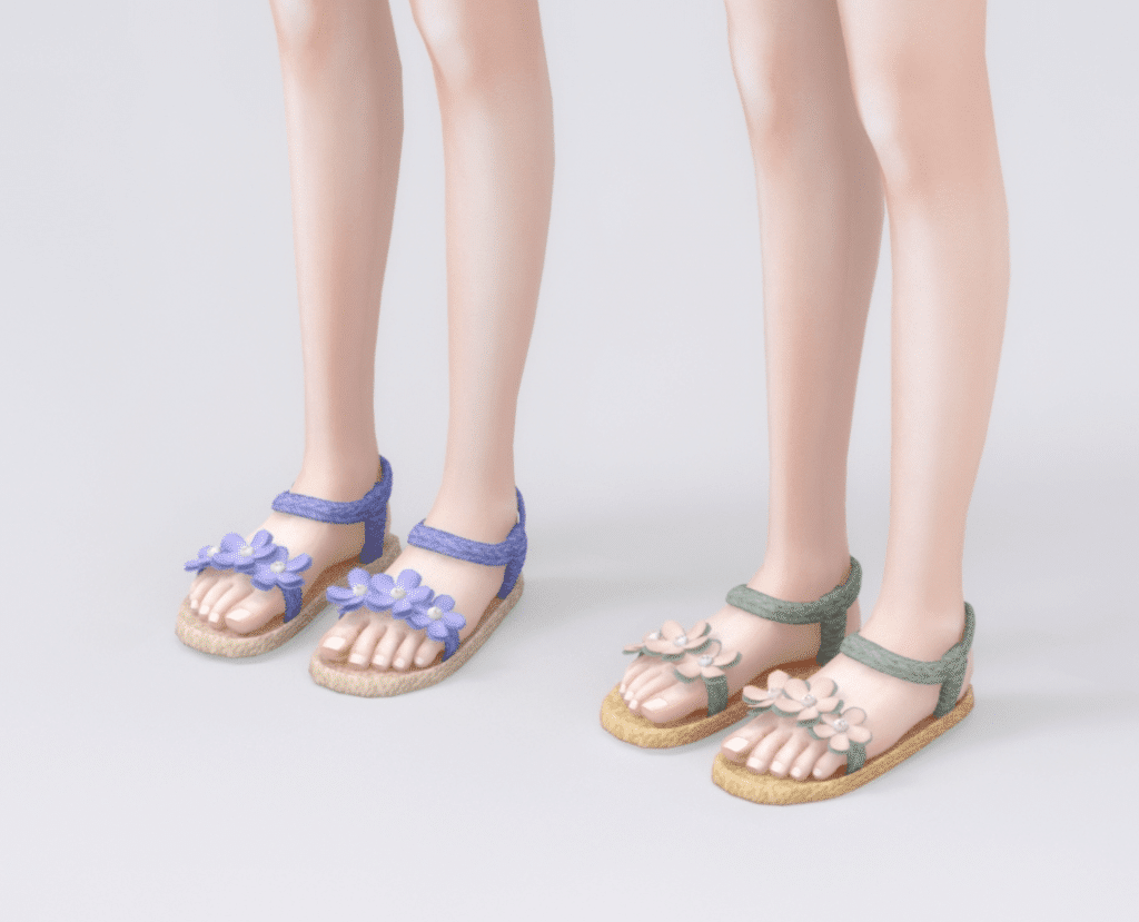 Rattan Sandals with Flowers [ALPHA]