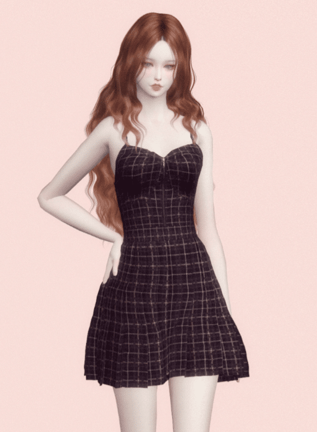 Short Spaghetti Strap Tartan Dress [ALPHA]