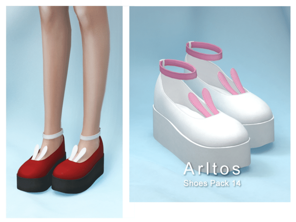 High Chunky Shoes with Ankle Strap and Bunny Ears [ALPHA]