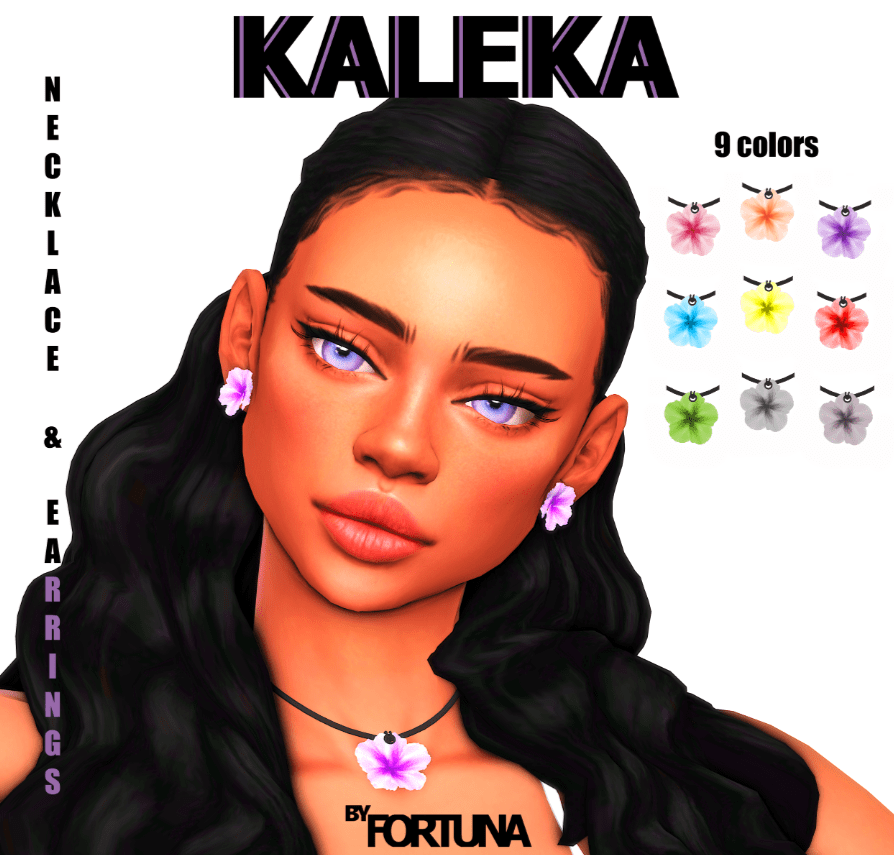 Kaleka Set (Hibiscus Earrings/ Hibiscus Necklace)