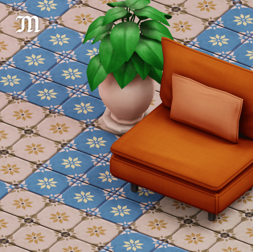 Floral Themed Floor Tiles [MM]
