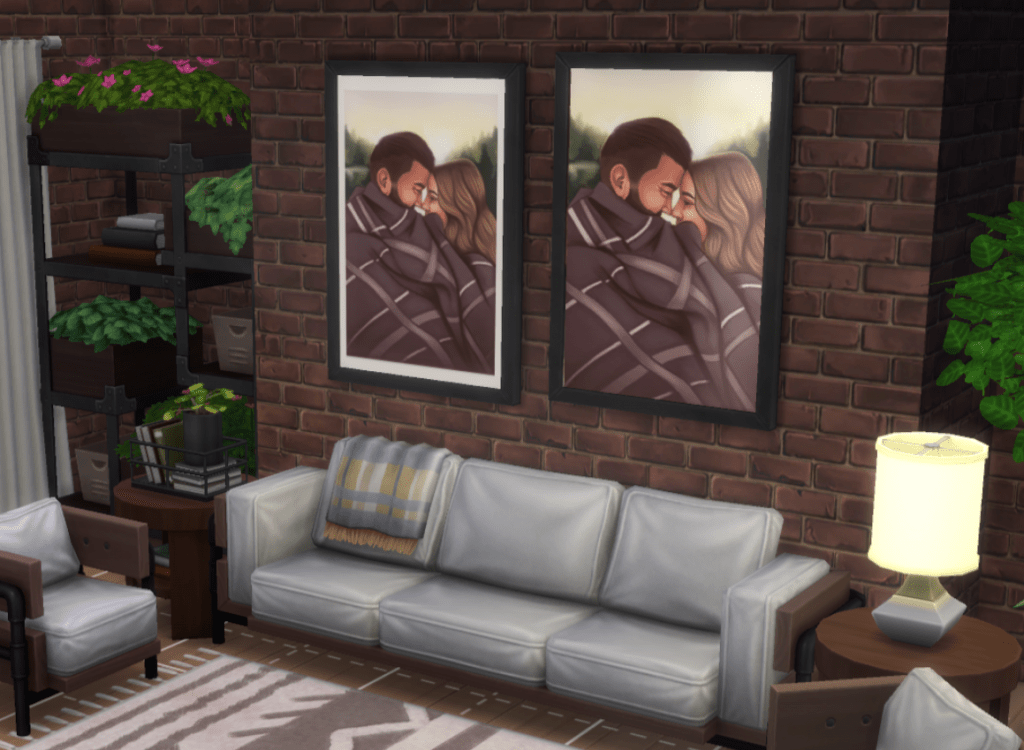 Couples in Blanket Painting Decor [MM]