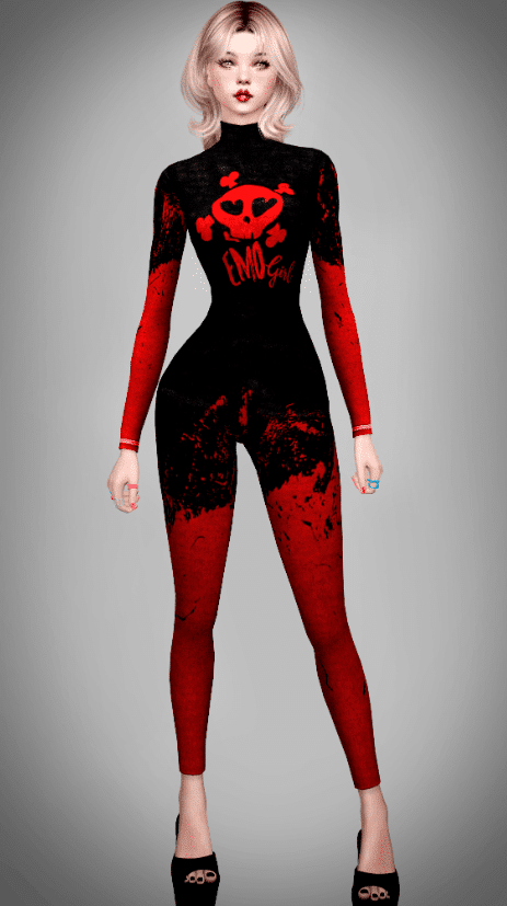 Halloween Themed Emo Doll Jumpsuit for Female