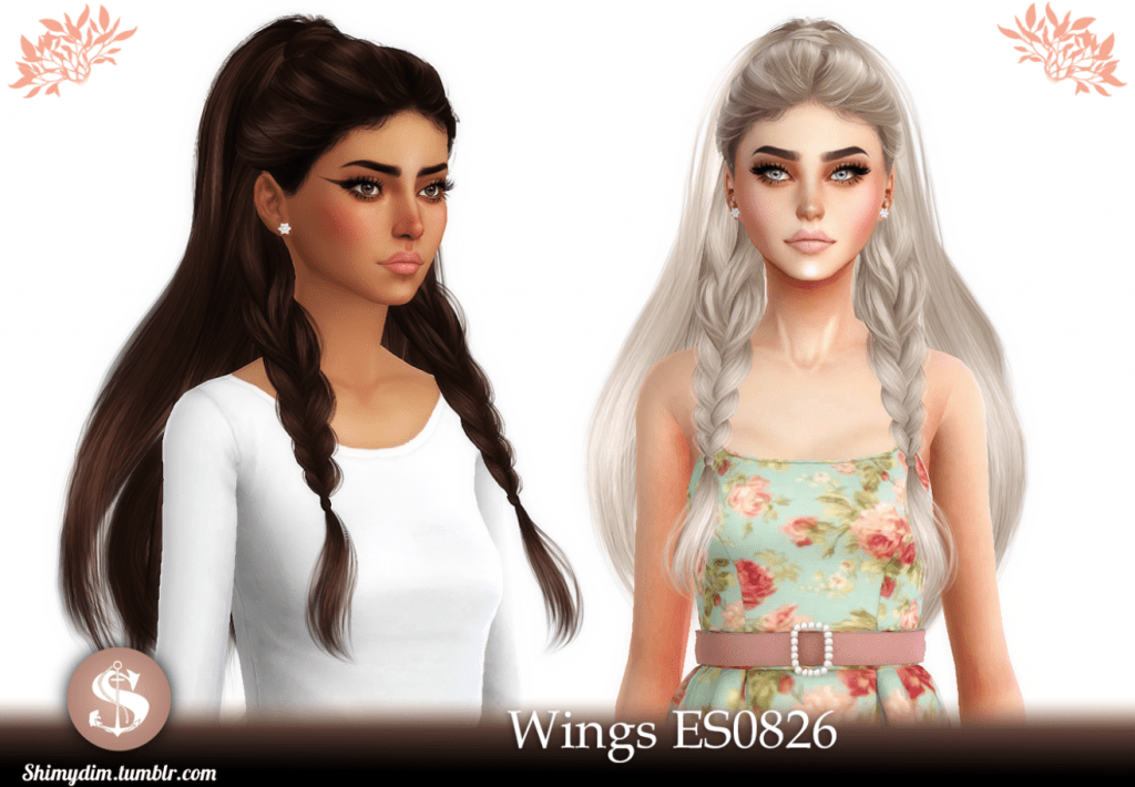 Long Braided Pigtails with Long Updo Hairstyle Retexture for Female [ALPHA]