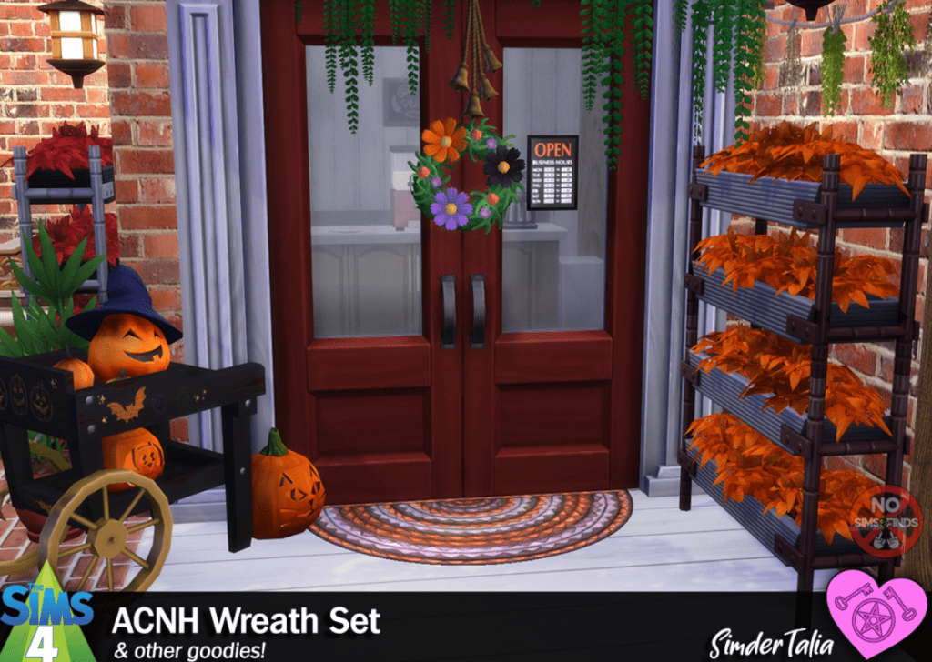 Halloween Decor Set (Wreath/ Door Mat/ Wooden Cart/ Pumpkin Decor) [MM]