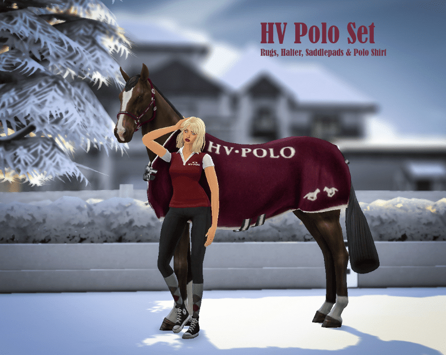 Polo Brand Set for Sims and Horses (Polo Shirt/ Saddle Pad/ Rugs/ Halter)