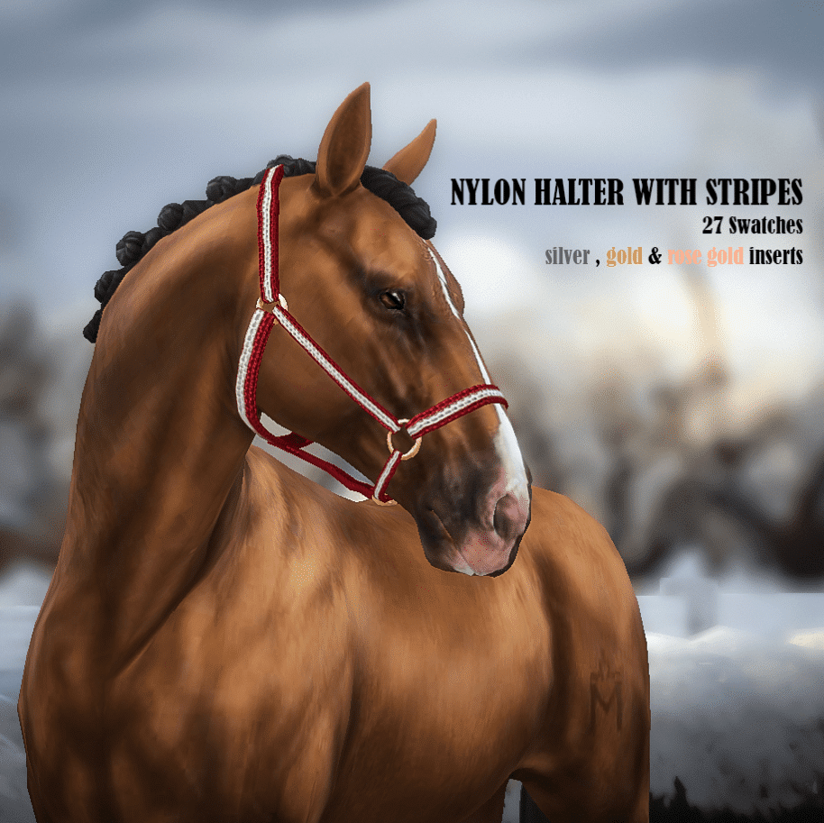 Nylon Halter with Stripes for Horses [MM]