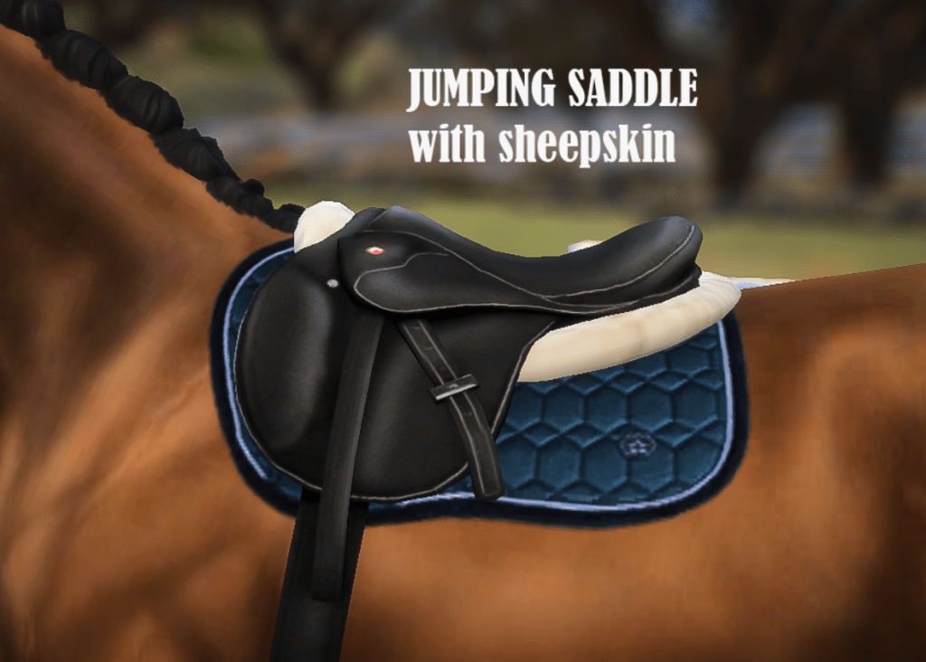 Jumping Saddle with Sheepskin for Horses