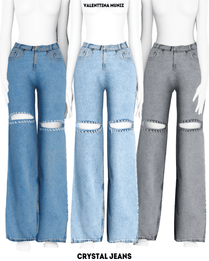 Knee Slit Denim Jeans [ALPHA]