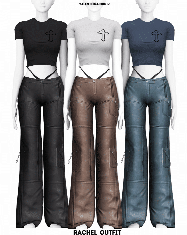 Crop Top and Leather Pants for Female [ALPHA]