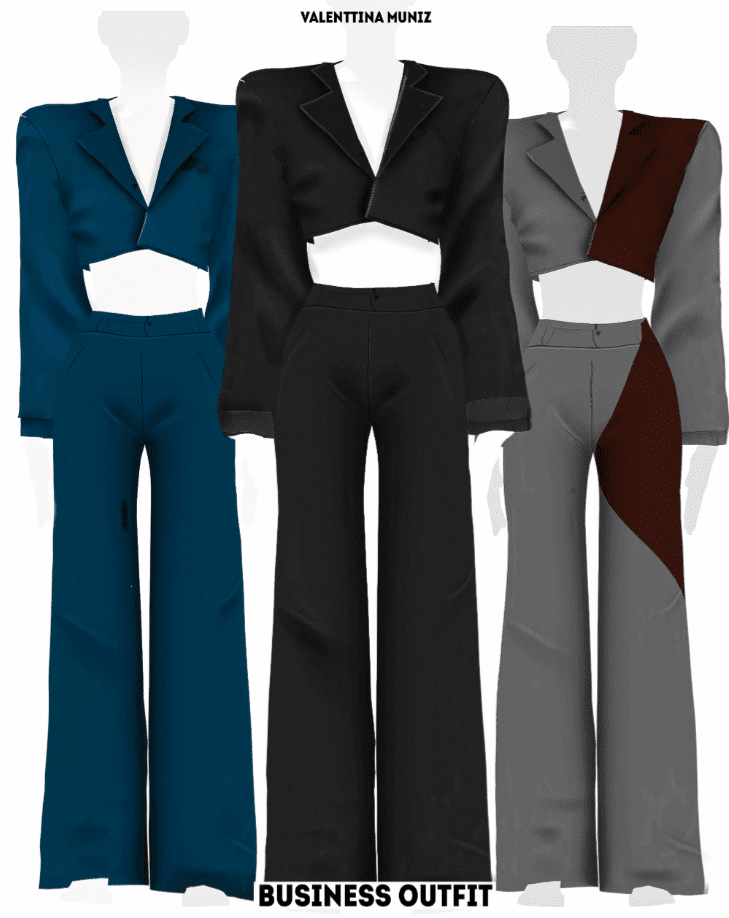Modern Stylish Business Outfit Set (Formal Crop Top/ Pants) [ALPHA]