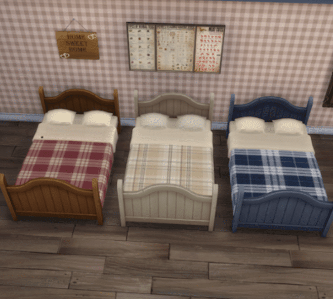 Rustic Themed Bed with Wooden Frame [MM]