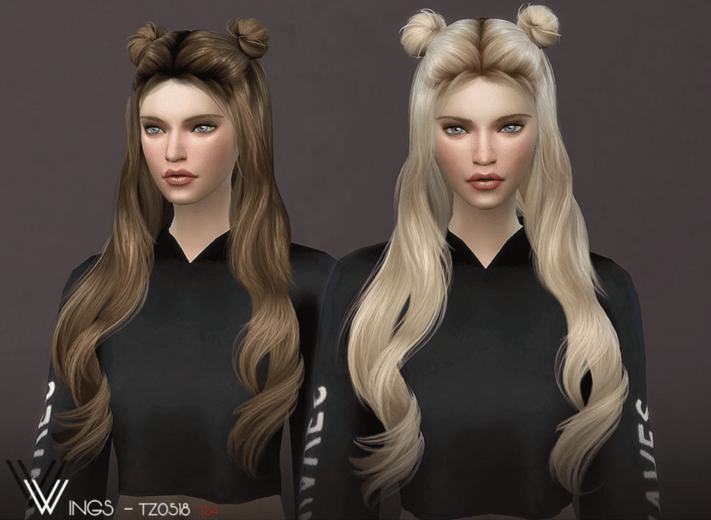 Long Hair with Pigtail Buns for Female [ALPHA]