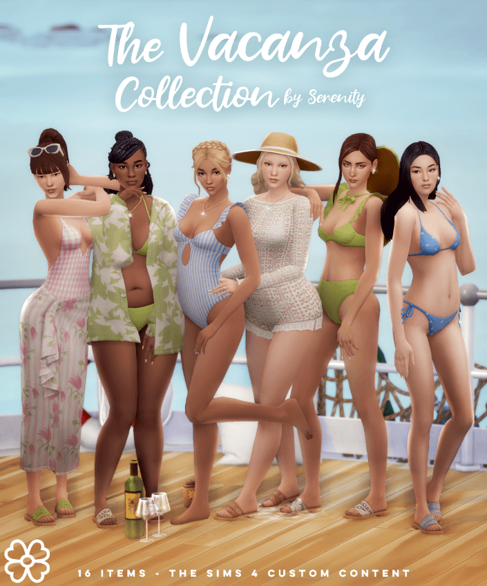 The Vacanza Collection Swimsuit for Female (Swimsuit/ Hat/ Cover Up/ Necklace/ Earrings/ Slippers) [MM]