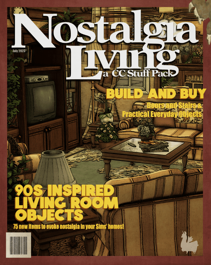 Nostalgia Living Set (TV/ Blinds/ Doors/ Cabinets/ Clutter/ Sofa/ Stairs/ Wallpapers/ Floors/ Fireplace) [MM]