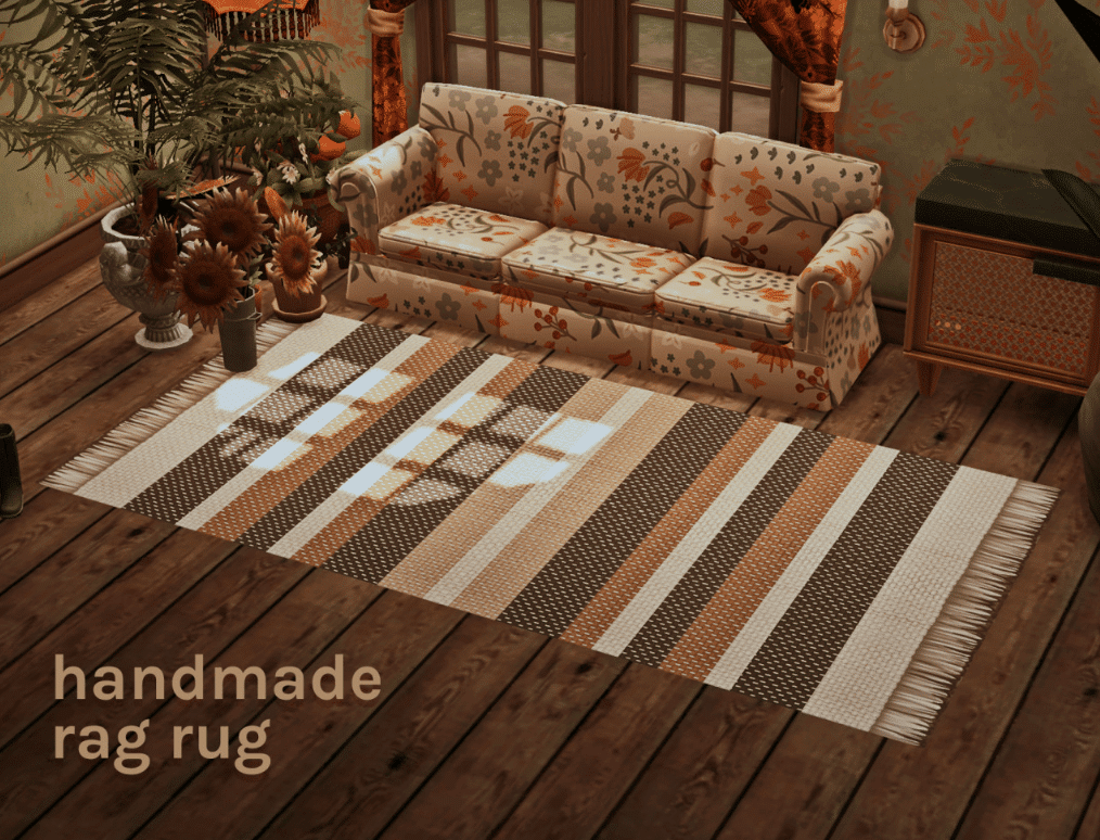 Handmade Rag Rug with Stripes Design [MM]
