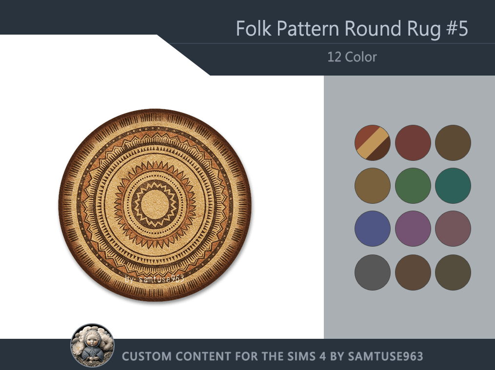 Folk Pattern Round Rug [ALPHA]