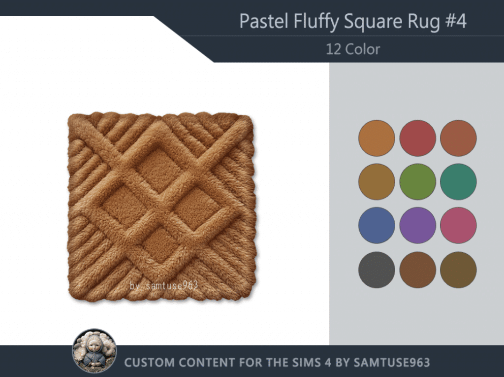 Pastel Fluffy Square Rug [ALPHA]