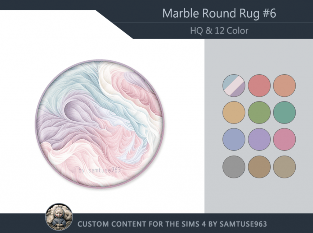 Colorful Wavy Marble Round Rug [ALPHA]