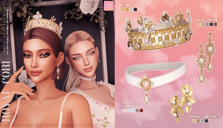 Fancy Accessories Set for Female (Crown/ Earrings/ Choker) [ALPHA]