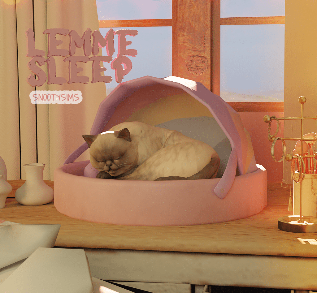 0LEMME SLEEP SIMS 4 SNOOTYSIMS CAT BED