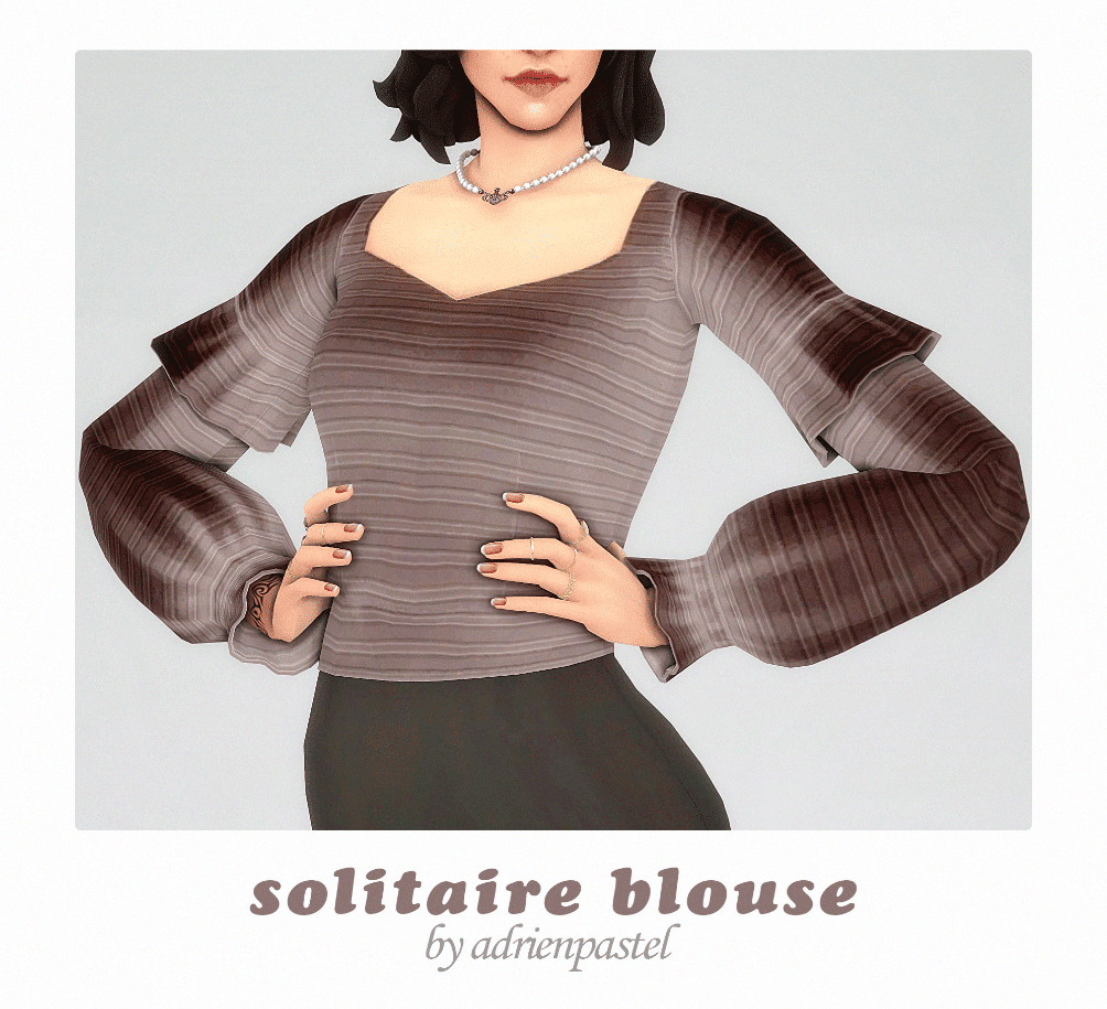 Solitaire Blouse with Puffy Sleeves for Female [ALPHA]