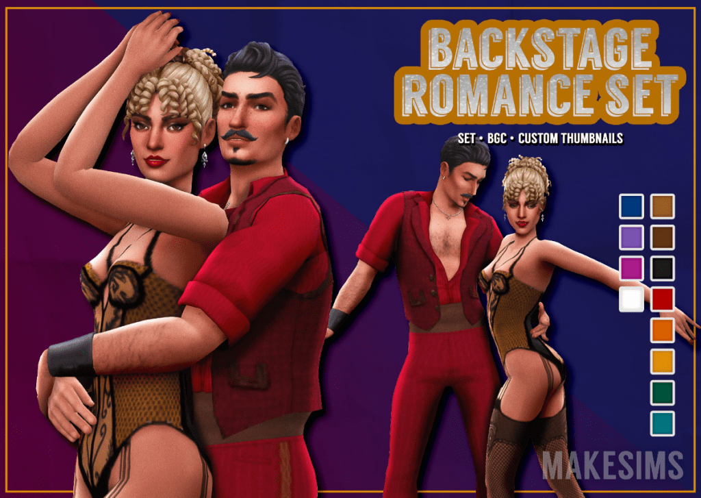 Backstage Romance Set for Male and Female (Tops/ Bottoms/ Lingerie/ Tights) [MM]