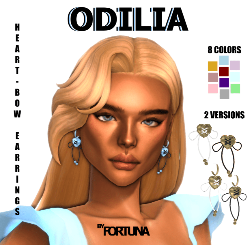 Odilia Heart-Bow Earrings for Female [MM]