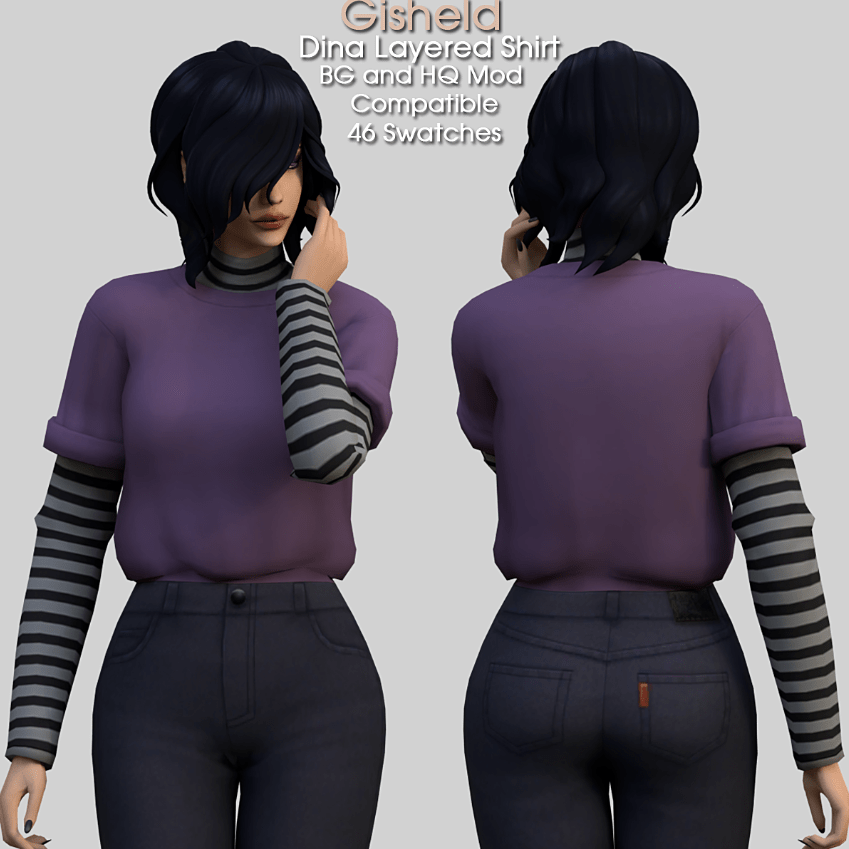 Dina Layered Shirt with Turtleneck Long Sleeve for Female [MM]