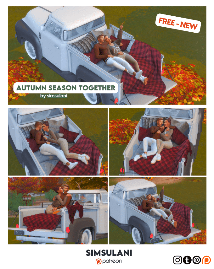 Autumn Season Together with Truck Couple Pose Pack