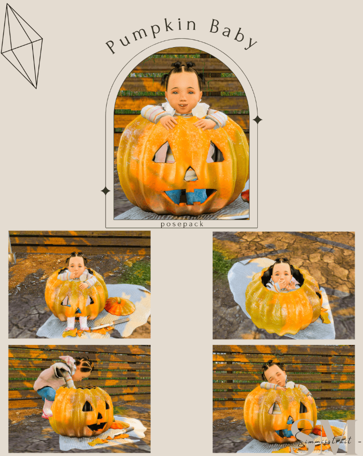 Halloween Themed Pose Pack with Pumpkin Decor for Infant