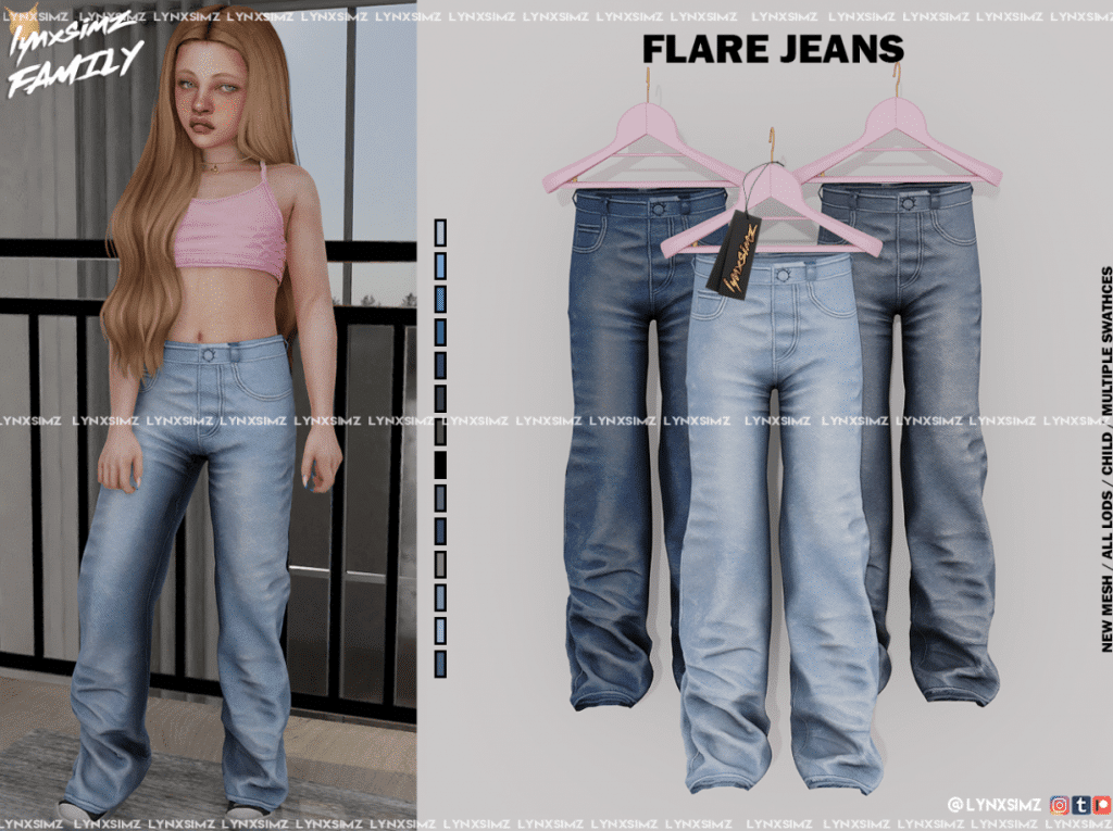 Flare Baggy Denim Jeans for Children [ALPHA]