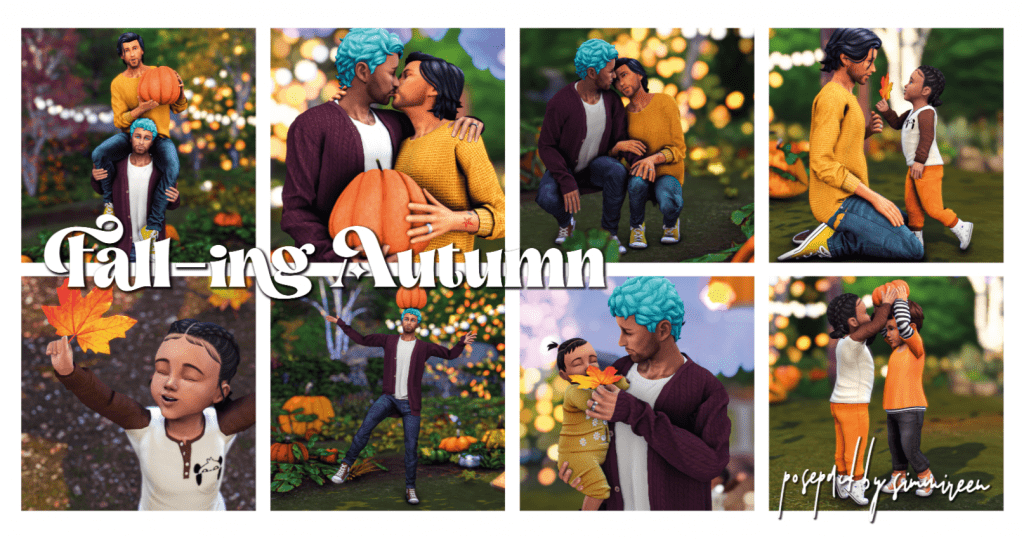 Falling Autumn Single and Couple Pose Pack
