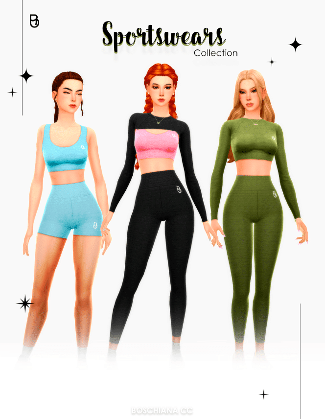 Sportswear Collection Set for Female (Crop Top/ Leggings/ Shorts/ Tights/ Tops) [MM]