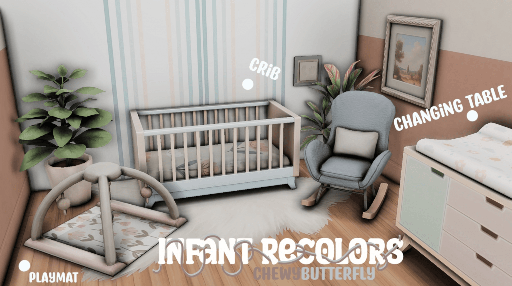 Infant Bedroom Items Set (Crib/ Changing Table/ Playmat) [MM]