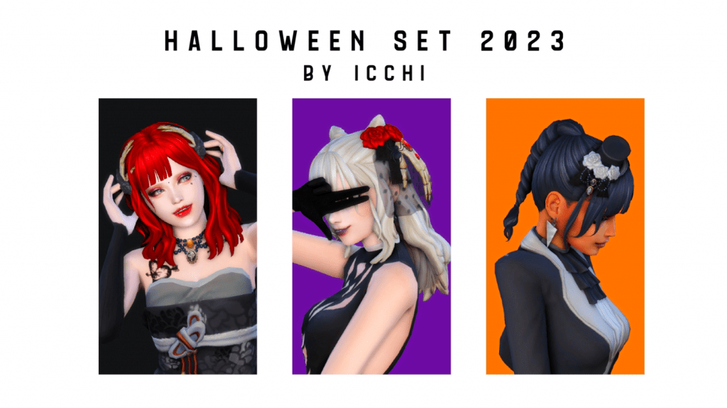 Halloween Set for Female (Hairstyle/ Hair Accessories/ Hats) [MM]