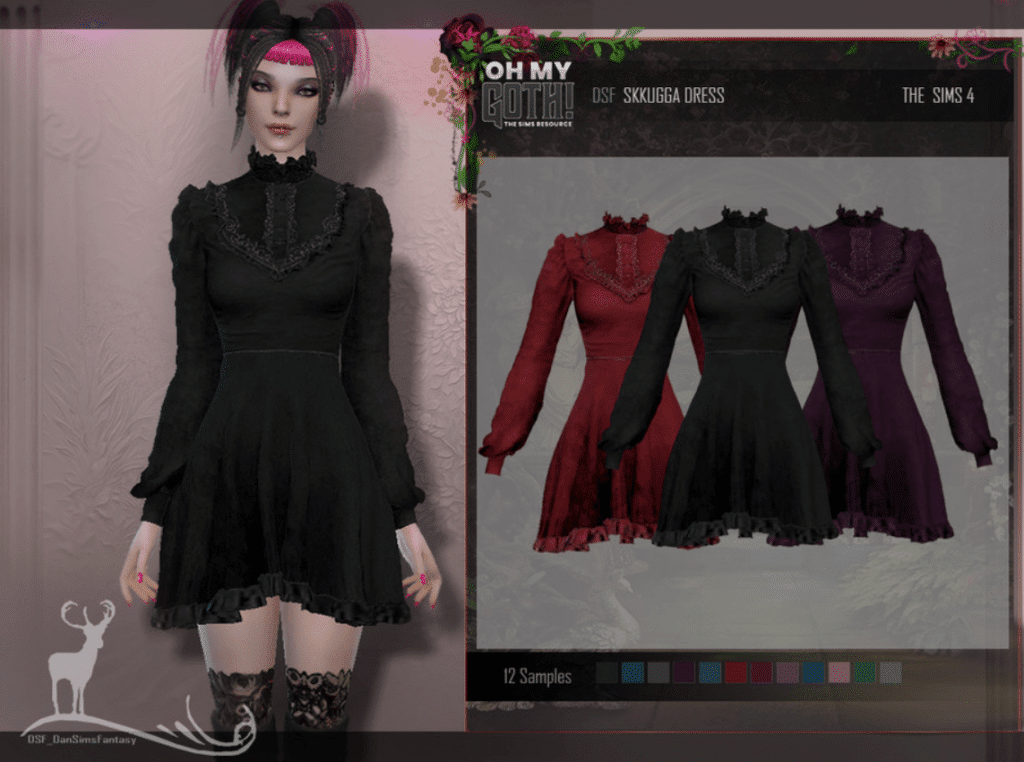 Gothic Short Dress with Long Sleeves for Female [ALPHA]