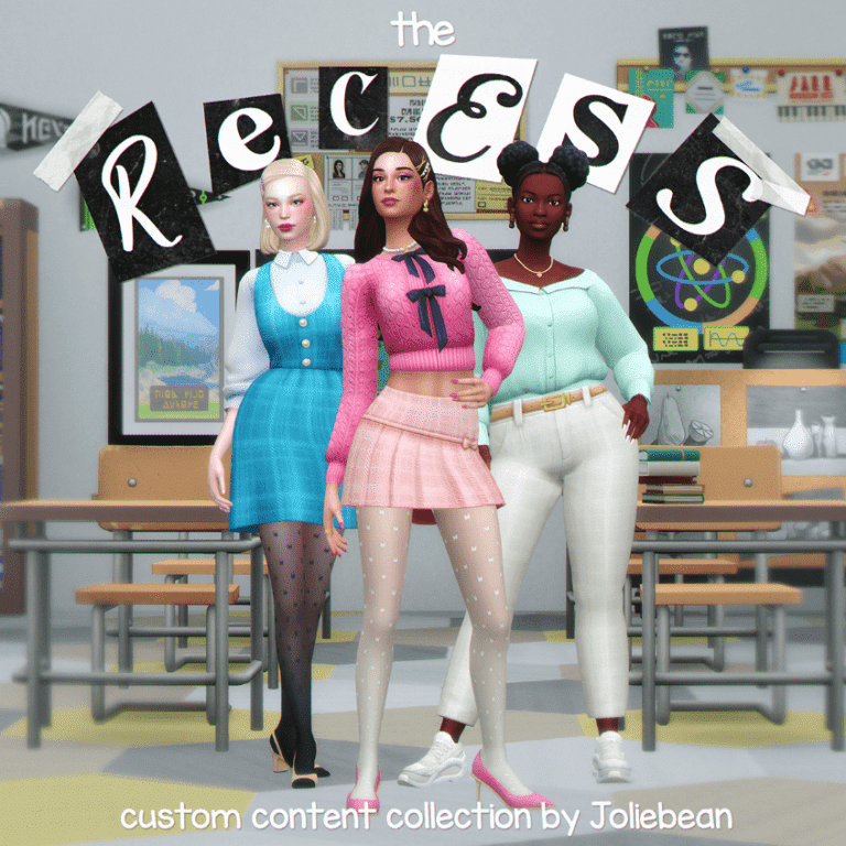 The Recess Collection Set for Female (Cardigan/ Blouse/ Dress/ Skirt/ Pants/ Earrings/ Necklace/ Tights) [MM]