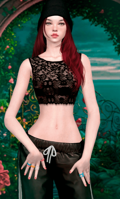 Laced Sleeveless Crop Top for Female [ALPHA]