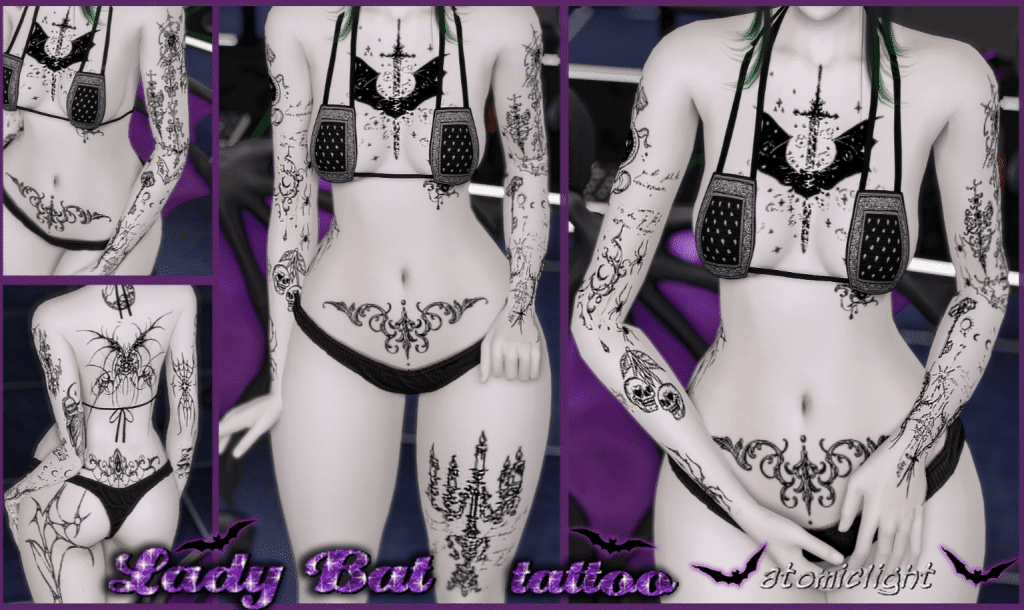 Full Body Bat Tattoo for Male and Female