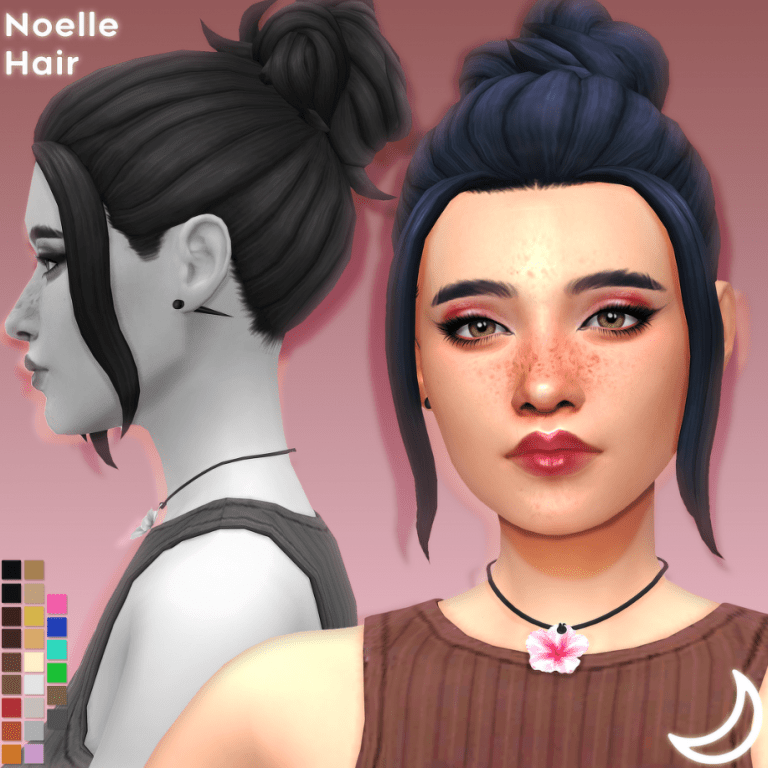 Top Bun Hairstyle with Side Bangs for Female [MM]
