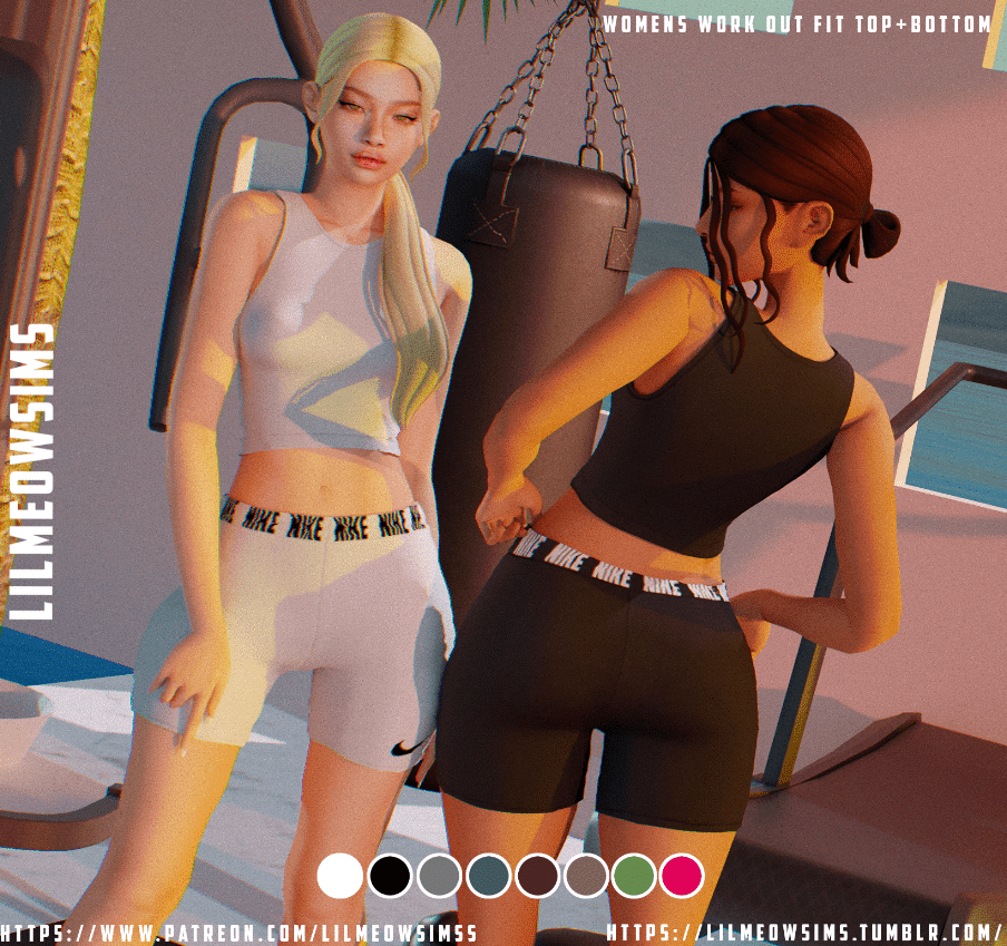Work Out Outfit Set for Female (Crop Top/ Cycling Shorts) [ALPHA]
