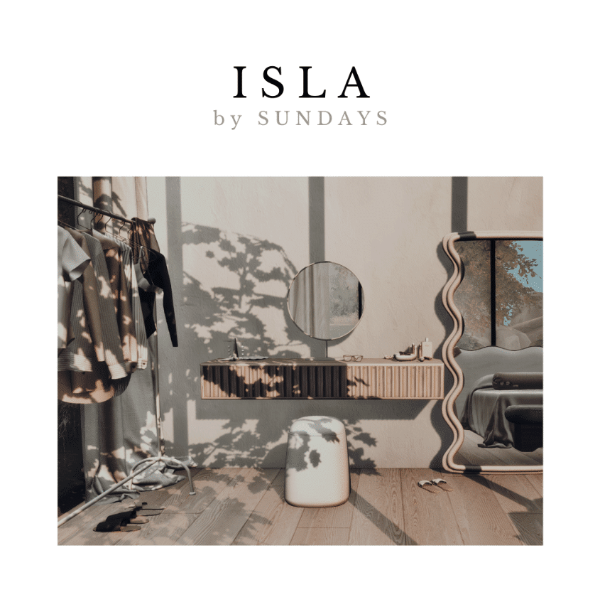 ISLA Vanity Set (Clothes Rack/ T-Shirt/ Bodysuit/ Sweater/ Slippers/ Vanity Desk/ Floor Mirror/ Clutters/ Decors) [ALPHA]