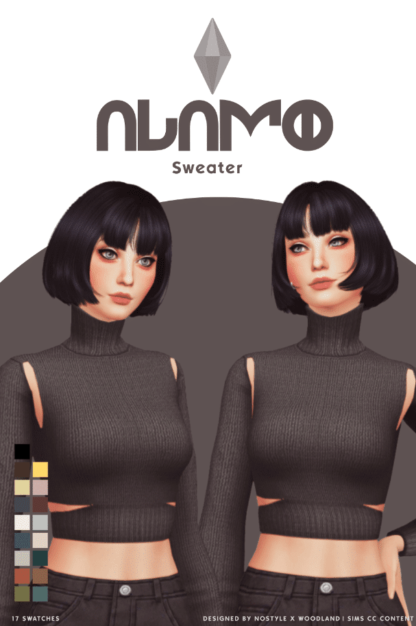 Adamo Crop Top Turtleneck Sweater for Female [MM]