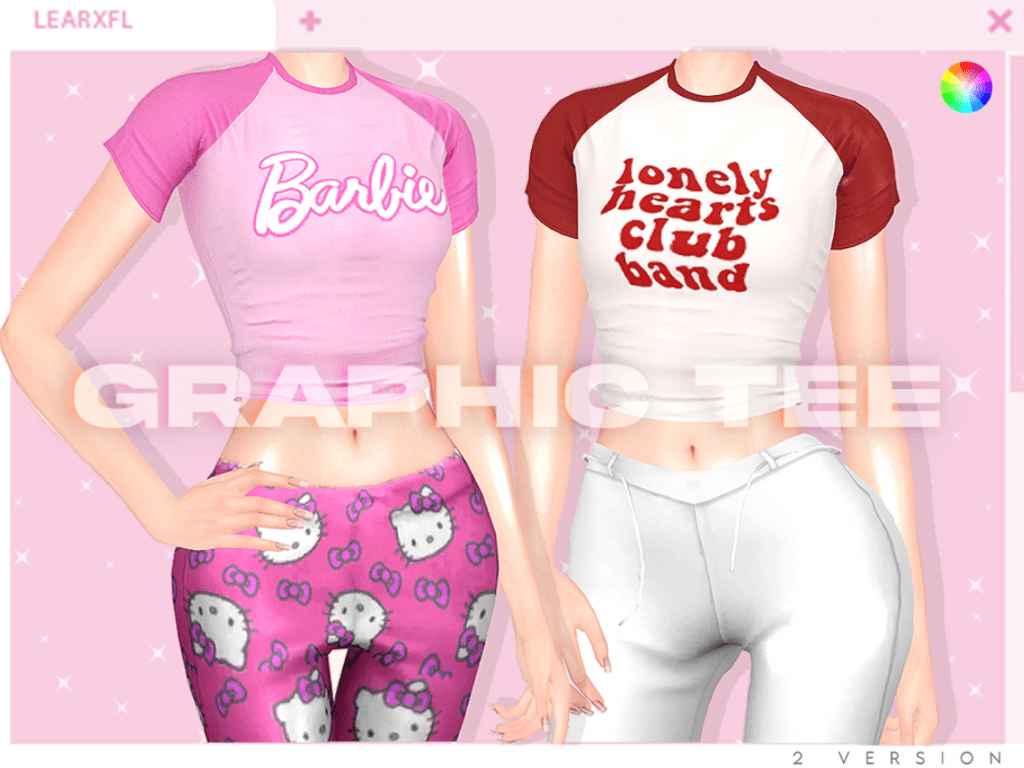 Crop Top T-Shirt with Graphics for Female (Barbie Themed/ Assorted Designs) [ALPHA]