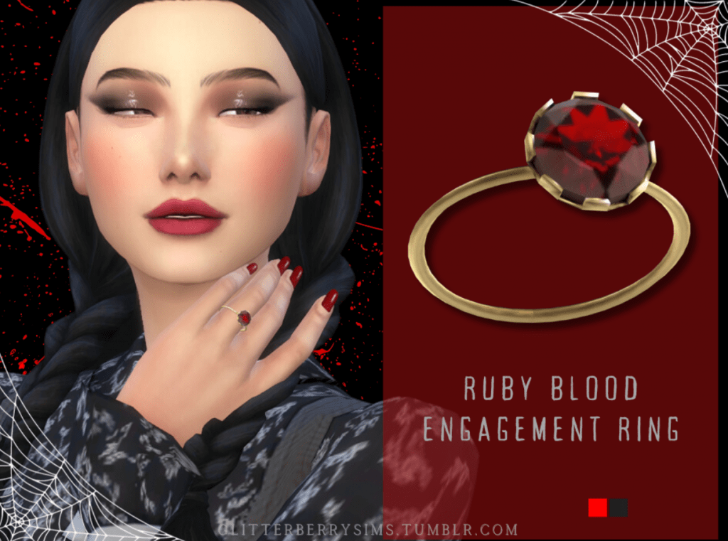 Ruby Blood Engagement Ring Accessory for Female [ALPHA]