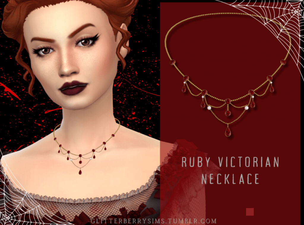 Ruby Victorian Necklace Accessory for Female [ALPHA]