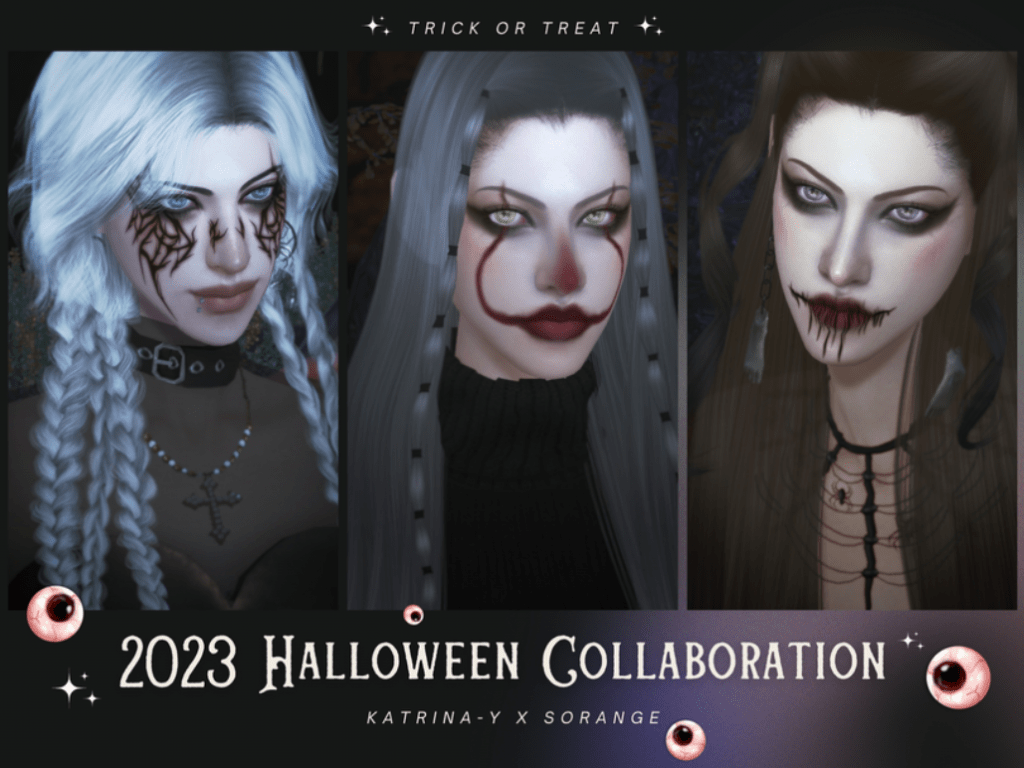 2023 Halloween Collaboration Makeup Set for Female (Blush/ Eyebrows/ Eyeliner/ Lipstick/ Contact Lens/ Tattoo) [ALPHA]