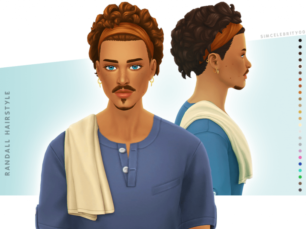 Randall Short Curly Hairstyle with Headband Recolors [MM]